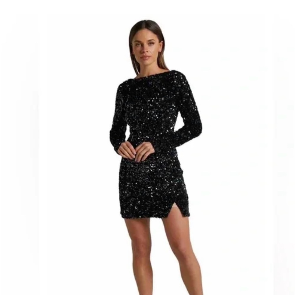 Purple sequin dress